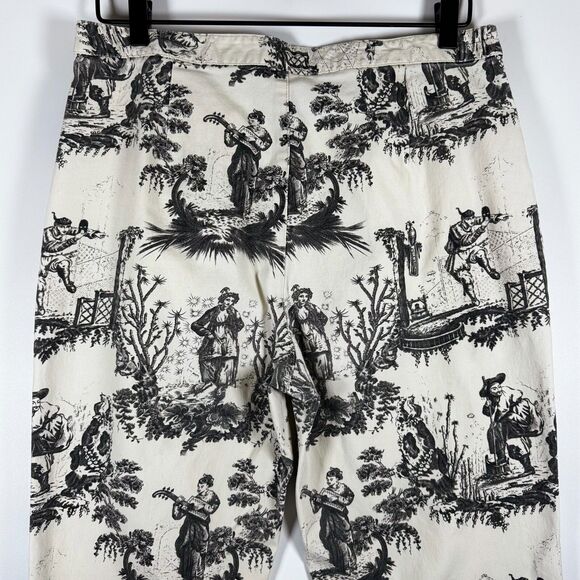 Mossimo Stretch Chino Pants Size 14 Black Ivory Toile Print Y2K - Picture 5 of 15